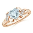 thumbnail image 1 of ANGARA Natural Solitaire Aquamarine Heart Ring with Diamond Accents in 14K Rose Gold for Women (Size-7mm) | March Birthstone, Birthday, Anniversary, Jewelry Gift for Women | Natural Aquamarine Ring, 1 of 8