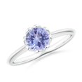 thumbnail image 1 of Angara Natural 0.9 Ct. Tanzanite Solitaire Engagement Ring in 14K White Gold for Women (Ring Size: 3), 1 of 9