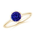 thumbnail image 1 of Angara Natural 0.9 Ct. Tanzanite Solitaire Engagement Ring in 14K Yellow Gold for Women (Ring Size: 11.5), 1 of 9