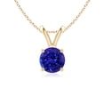 thumbnail image 1 of ANGARA Natural V-Bale Round Tanzanite Solitaire Pendant in 14K Yellow Gold for Women (Size-6mm) | December Birthstone, Birthday, Anniversary, Jewelry Gift for Women | Natural Tanzanite Necklace, 1 of 7
