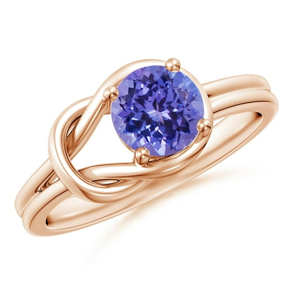 Angara Natural 0.9 Ct. Tanzanite Solitaire Ring in 14K Rose Gold for Women (Ring Size: 11.5)