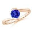 thumbnail image 1 of Angara Natural 0.9 Ct. Tanzanite Solitaire Ring in 14K Rose Gold for Women (Ring Size: 3), 1 of 9