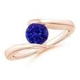 thumbnail image 1 of ANGARA Natural Bar-Set Solitaire Round Tanzanite Bypass Ring in 14K Rose Gold for Women (Size-6mm) | December Birthstone, Birthday, Anniversary, Jewelry Gift for Women | Natural Tanzanite Ring, 1 of 9
