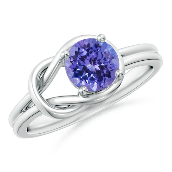 Angara Natural 0.9 Ct. Tanzanite Solitaire Ring in 14K White Gold for Women (Ring Size: 11.5)