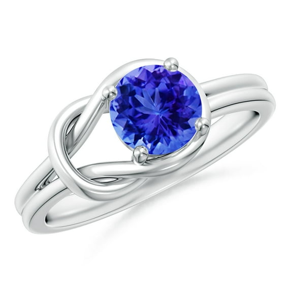 ANGARA Natural Solitaire Tanzanite Infinity Knot Ring in 14K White Gold for Women (Size-6mm) | December Birthstone, Birthday, Anniversary, Jewelry Gift for Women | Natural Tanzanite Ring