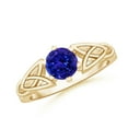 thumbnail image 1 of ANGARA Natural Solitaire Round Tanzanite Celtic Knot Ring in 14K Yellow Gold for Women (Size-6mm) | December Birthstone, Birthday, Anniversary, Jewelry Gift for Women | Natural Tanzanite Ring, 1 of 9