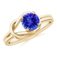 thumbnail image 1 of ANGARA Natural Solitaire Tanzanite Infinity Knot Ring in 14K Yellow Gold for Women (Size-6mm) | December Birthstone, Birthday, Anniversary, Jewelry Gift for Women | Natural Tanzanite Ring, 1 of 9