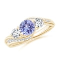 thumbnail image 1 of Angara Natural 0.9 Ct. Tanzanite with Diamond Fashion Ring in 14K Yellow Gold for Women (Ring Size: 12), 1 of 9