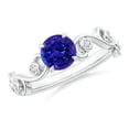 thumbnail image 1 of ANGARA Natural Tanzanite and Diamond Ivy Scroll Engagement Ring in 14K White Gold for Women (Size-6mm) | December Birthstone, Birthday, Anniversary, Jewelry Gift for Women | Natural Tanzanite Ring, 1 of 8