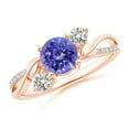 thumbnail image 1 of ANGARA Natural Tanzanite and Diamond Twisted Vine Ring in 14K Rose Gold for Women (Size-6mm) | December Birthstone, Birthday, Anniversary, Jewelry Gift for Women | Natural Tanzanite Ring, 1 of 11