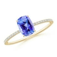 thumbnail image 1 of ANGARA Natural Thin Shank Cushion Cut Tanzanite Ring With Diamond Accents in 14K Yellow Gold for Women (Size-7x5mm) | December Birthstone, Anniversary, Jewelry Gift for Women | Natural Tanzanite Ring, 1 of 9