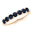 thumbnail image 1 of ANGARA Natural Half Eternity Seven Stone Sapphire Wedding Ring in 14K Rose Gold for Women (Size-3mm) | September Birthstone, Birthday, Anniversary, Jewelry Gift for Women | Natural Blue Sapphire Ring, 1 of 9