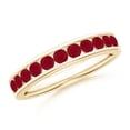 thumbnail image 1 of ANGARA Natural Channel Set Half Eternity Ruby Wedding Ring in 14K Yellow Gold for Women (Size-2.5mm) | July Birthstone Jewelry for Her | Natural Ruby Rings, 1 of 9