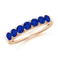 thumbnail image 1 of ANGARA Natural 1.05 Ct Shared Prong Set Half Eternity Sapphire Wedding Band in 14K Rose Gold for Women (Size-3.1mm) | September Birthstone, Anniversary, Jewelry Gift for Women | Natural Sapphire Ring, 1 of 10