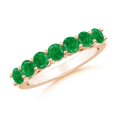 thumbnail image 1 of Angara Natural 1.05 Ct. Emerald Non Eternity Wedding Band in 14K Rose Gold for Women (Ring Size: 3), 1 of 10