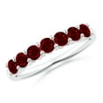 thumbnail image 1 of ANGARA Natural Half Eternity Seven Stone 1.05 ct Ruby Wedding Ring in 925 Sterling Silver for Women (Size-3mm) | July Birthstone, Birthday, Anniversary, Jewelry Gift for Women | Natural Ruby Ring, 1 of 9