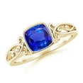 thumbnail image 1 of ANGARA Natural Cushion 1.05 ct Tanzanite Solitaire Engagement Ring in 14K Yellow Gold for Women (Size-6mm) | December Birthstone, Anniversary, Jewelry Gift for Women | Natural Tanzanite Ring, 1 of 9