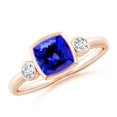 thumbnail image 1 of Angara Natural 1.05 Ct. Tanzanite with Diamond Classic Ring in 14K Rose Gold for Women (Ring Size: 3), 1 of 9