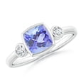 thumbnail image 1 of Angara Natural 1.05 Ct. Tanzanite with Diamond Classic Ring in 14K White Gold for Women (Ring Size: 11.5), 1 of 9