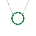 thumbnail image 1 of ANGARA Natural 1.08 ct Emerald Open Circle Eternity Pendant in 14K White Gold for Women (Size-2mm) | May Birthstone, Birthday, Anniversary, Jewelry Gift for Women | Natural Emerald Necklace, 1 of 7