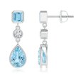 thumbnail image 1 of ANGARA Natural and Pear-Shaped 1.1 ct Aquamarine Drop Earrings in 14K White Gold for Women (Size-7x5mm) | March Birthstone, Anniversary, Jewelry Gift for Women | Natural Aquamarine Earrings, 1 of 7