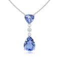 thumbnail image 1 of ANGARA Natural & Pear 1.1 ct Tanzanite Drop Pendant with Diamond in 925 Sterling Silver for Women (Size-8x6mm) | December Birthstone, Anniversary, Jewelry Gift for Women | Natural Tanzanite Necklace, 1 of 8