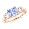 thumbnail image 1 of Angara Natural 1.1 Ct. Tanzanite with Diamond Classic Ring in 14K Rose Gold for Women (Ring Size: 6.5), 1 of 9