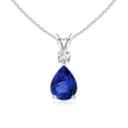 thumbnail image 1 of ANGARA Natural 1.1 ct Tanzanite Teardrop Pendant with Diamond in 925 Sterling Silver for Women (Size-8x6mm) | December Birthstone, Anniversary, Jewelry Gift for Women | Natural Tanzanite Necklace, 1 of 7