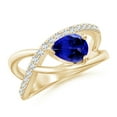 thumbnail image 1 of Angara Natural 1.1 Ct. Tanzanite with Diamond Solitaire Ring in 14K Yellow Gold for Women (Ring Size: 3.5), 1 of 9