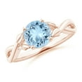 thumbnail image 1 of Angara Natural 1.12 Ct. Aquamarine Solitaire Ring in 14K Rose Gold for Women (Ring Size: 10.5), 1 of 10