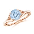 thumbnail image 1 of Angara Natural 1.12 Ct. Aquamarine Solitaire Ring in 14K Rose Gold for Women (Ring Size: 10.5), 1 of 10