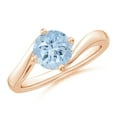 thumbnail image 1 of Angara Natural 1.12 Ct. Aquamarine Solitaire Ring in 14K Rose Gold for Women (Ring Size: 3.5), 1 of 9