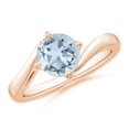 thumbnail image 1 of ANGARA Natural Classic Round 1.12 ct Aquamarine Solitaire Bypass Ring in 14K Rose Gold for Women (Size-7mm) | March Birthstone, Birthday, Anniversary, Jewelry Gift for Women | Natural Aquamarine Ring, 1 of 9