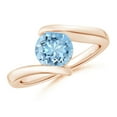 thumbnail image 1 of Angara Natural 1.12 Ct. Aquamarine Solitaire Ring in 14K Rose Gold for Women (Ring Size: 8), 1 of 9