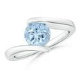 thumbnail image 1 of Angara Natural 1.12 Ct. Aquamarine Solitaire Ring in 14K White Gold for Women (Ring Size: 10), 1 of 9