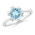 thumbnail image 1 of Angara Natural 1.12 Ct. Aquamarine Solitaire Ring in 14K White Gold for Women (Ring Size: 12), 1 of 8