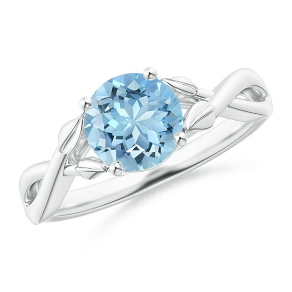 Angara Natural 1.12 Ct. Aquamarine Solitaire Ring in 14K White Gold for Women (Ring Size: 9.5)