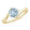 thumbnail image 1 of Angara Natural 1.12 Ct. Aquamarine Solitaire Ring in 14K Yellow Gold for Women (Ring Size: 12), 1 of 9