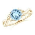 thumbnail image 1 of Angara Natural 1.12 Ct. Aquamarine Solitaire Ring in 14K Yellow Gold for Women (Ring Size: 3), 1 of 10