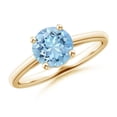 thumbnail image 1 of Angara Natural 1.12 Ct. Aquamarine Solitaire Ring in 14K Yellow Gold for Women (Ring Size: 3), 1 of 11