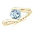 thumbnail image 1 of Angara Natural 1.12 Ct. Aquamarine Solitaire Ring in 14K Yellow Gold for Women (Ring Size: 6), 1 of 11