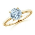 thumbnail image 1 of ANGARA Natural Prong-Set Round 1.12 ct Aquamarine Solitaire Engagement Ring in 14K Yellow Gold for Women (Size-7mm) | March Birthstone, Anniversary, Jewelry Gift for Women | Natural Aquamarine Ring, 1 of 8