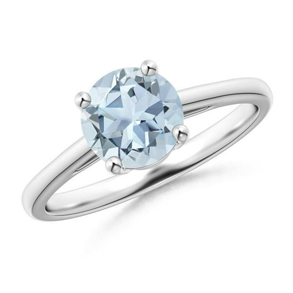Angara Natural 1.12 Ct. Aquamarine Solitaire Ring in Sterling Silver for Women (Ring Size: 12)