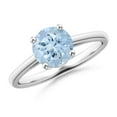 thumbnail image 1 of Angara Natural 1.12 Ct. Aquamarine Solitaire Ring in Sterling Silver for Women (Ring Size: 3), 1 of 8
