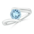 thumbnail image 1 of Angara Natural 1.12 Ct. Aquamarine Solitaire Ring in Sterling Silver for Women (Ring Size: 7), 1 of 9