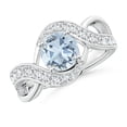 thumbnail image 1 of ANGARA Natural Solitaire Round 1.12 ct Aquamarine Infinity Promise Ring in 14K White Gold for Women (Size-7mm) | March Birthstone, Anniversary, Jewelry Gift for Women | Natural Aquamarine Ring, 1 of 10