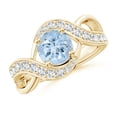 thumbnail image 1 of ANGARA Natural Solitaire Round 1.12 ct Aquamarine Infinity Promise Ring in 14K Yellow Gold for Women (Size-7mm) | March Birthstone, Anniversary, Jewelry Gift for Women | Natural Aquamarine Ring, 1 of 8