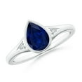 thumbnail image 1 of Angara Natural 1.15 Ct. Blue Sapphire with Diamond Classic Ring in Sterling Silver for Women (Ring Size: 8.5), 1 of 10