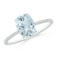 thumbnail image 1 of ANGARA Natural Cushion Cut 1.2 ct Aquamarine Engagement Ring with Diamonds in 14K White Gold for Women (Size-8x6mm) | March Birthstone, Anniversary, Jewelry Gift for Women | Natural Aquamarine Ring, 1 of 9