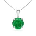 thumbnail image 1 of ANGARA Natural Classic Round 1.2 ct Emerald Solitaire Pendant in 925 Sterling Silver for Women (Size-7mm) | May Birthstone, Birthday, Anniversary, Jewelry Gift for Women | Natural Emerald Necklace, 1 of 8